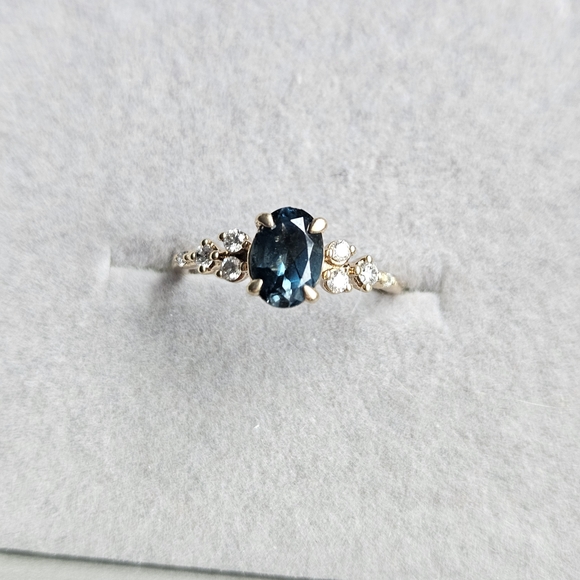 Blue Topaz and Diamond Accent Ring - Michael Hills - Picture 4 of 6